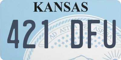 KS license plate 421DFU