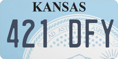 KS license plate 421DFY