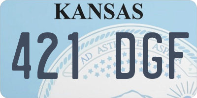 KS license plate 421DGF