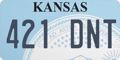 KS license plate 421DNT