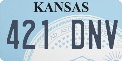 KS license plate 421DNV