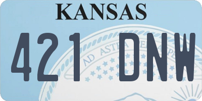 KS license plate 421DNW