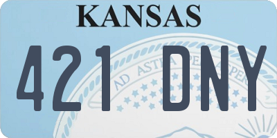 KS license plate 421DNY