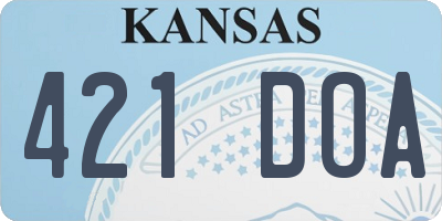 KS license plate 421DOA