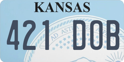 KS license plate 421DOB