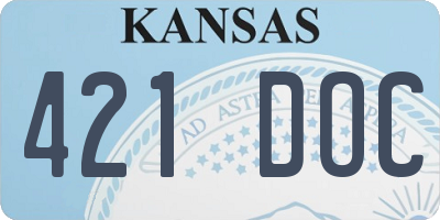 KS license plate 421DOC