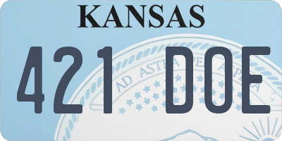 KS license plate 421DOE