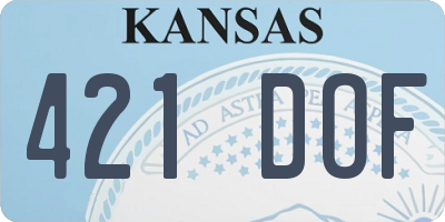 KS license plate 421DOF
