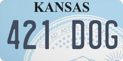 KS license plate 421DOG