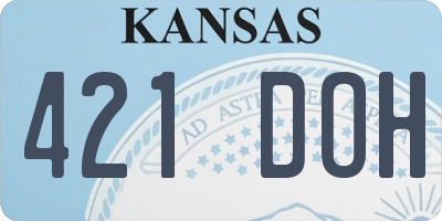 KS license plate 421DOH