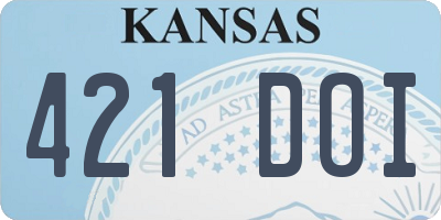 KS license plate 421DOI