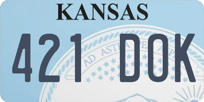 KS license plate 421DOK