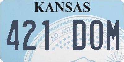 KS license plate 421DOM