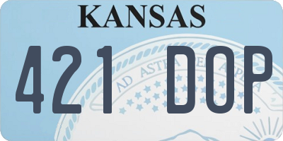 KS license plate 421DOP