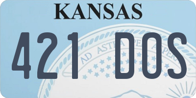 KS license plate 421DOS