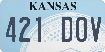 KS license plate 421DOV