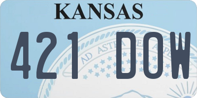 KS license plate 421DOW