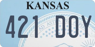 KS license plate 421DOY