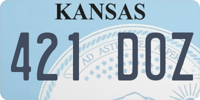 KS license plate 421DOZ