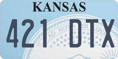 KS license plate 421DTX