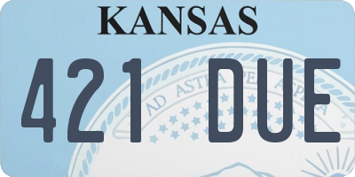 KS license plate 421DUE
