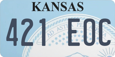KS license plate 421EOC
