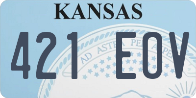 KS license plate 421EOV