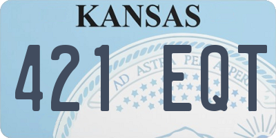 KS license plate 421EQT