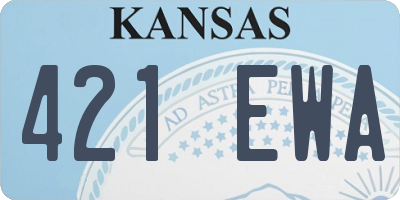 KS license plate 421EWA