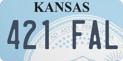 KS license plate 421FAL