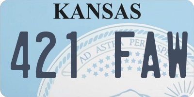 KS license plate 421FAW