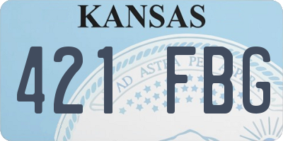 KS license plate 421FBG