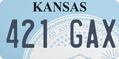 KS license plate 421GAX