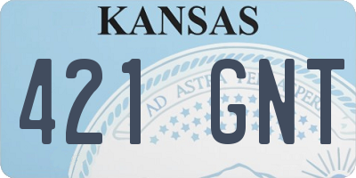 KS license plate 421GNT