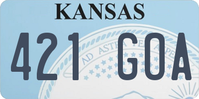 KS license plate 421GOA