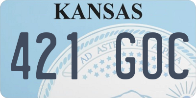 KS license plate 421GOC