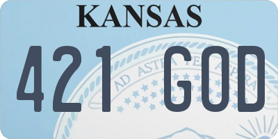KS license plate 421GOD