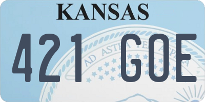 KS license plate 421GOE
