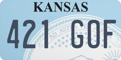 KS license plate 421GOF