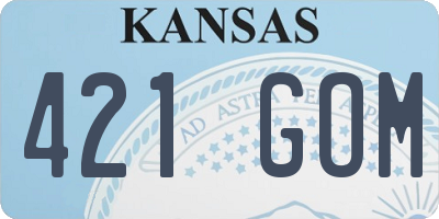 KS license plate 421GOM