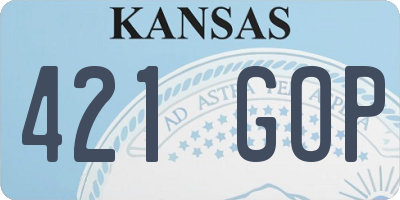 KS license plate 421GOP