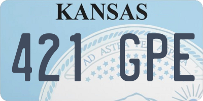 KS license plate 421GPE