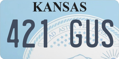 KS license plate 421GUS