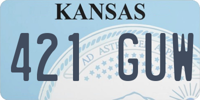 KS license plate 421GUW