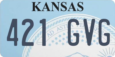 KS license plate 421GVG