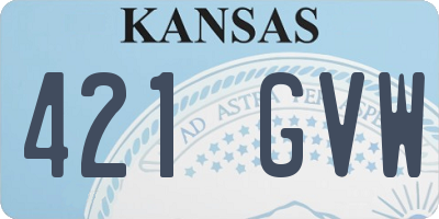 KS license plate 421GVW