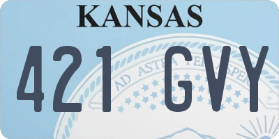 KS license plate 421GVY