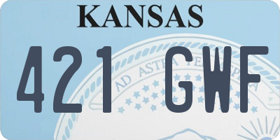 KS license plate 421GWF