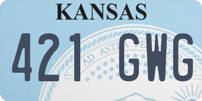 KS license plate 421GWG