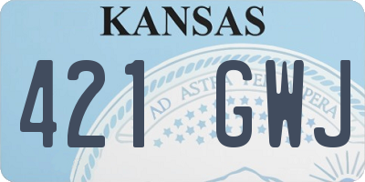 KS license plate 421GWJ